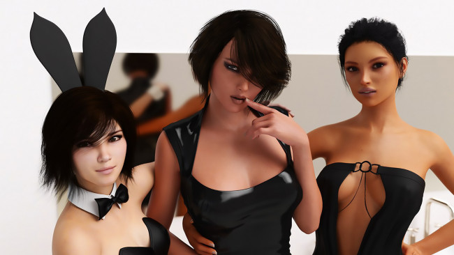 Обои картинки фото 3д графика, люди , people, взгляд, девушки, фон