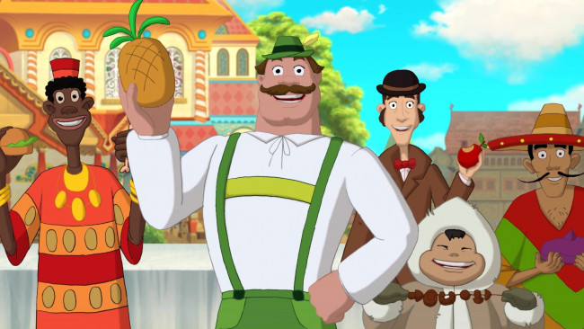 Обои картинки фото мультфильмы, иван царевич и серый волк 3, ананас, мужчина, люди, эмоции, взгляд