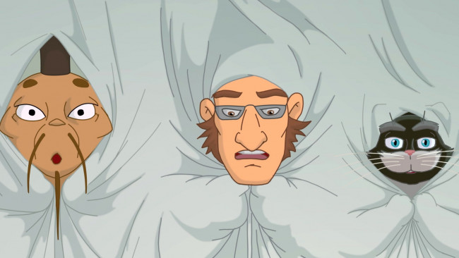 Обои картинки фото мультфильмы, иван царевич и серый волк 3, эмоции, лицо, морда, кот, мужчина