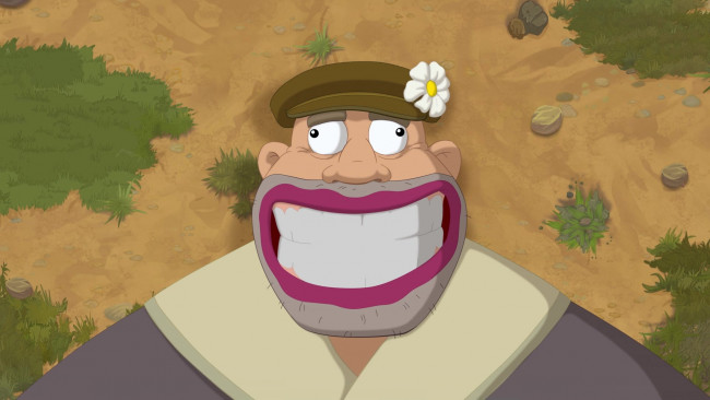 Обои картинки фото мультфильмы, иван царевич и серый волк 3, мужчина, лицо, цветок, кепка, эмоции