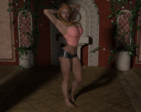 Картинка 3д+графика люди+ people девушка взгляд фон