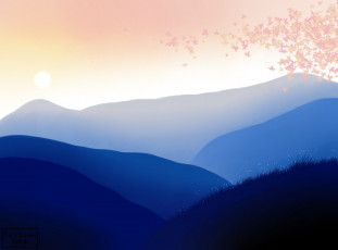 Картинка векторная+графика природа+ nature фон горы