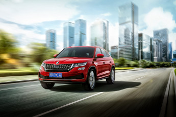 Картинка автомобили skoda skoda+kodiaq красный мощный+внедорожник шкода+кодиак