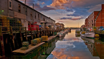 Картинка города портленд+ сша штат мэн канал портленд дома лодка