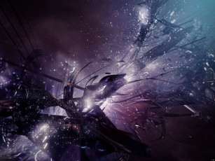 Картинка 3д+графика абстракция+ abstract объекты осколки пространство