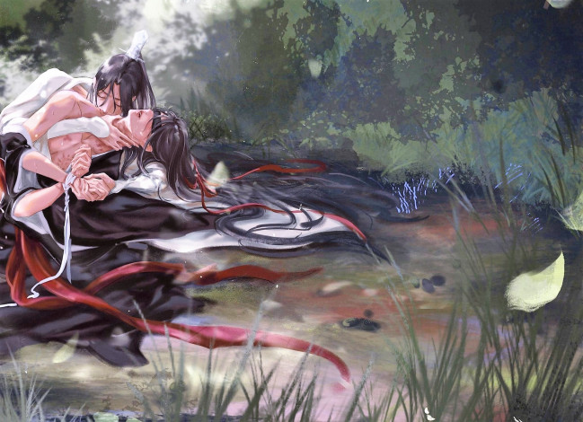 Обои картинки фото аниме, mo dao zu shi, вэй, усянь, лань, ванцзи