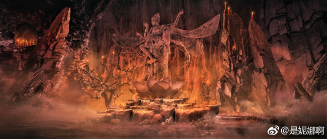 Обои картинки фото аниме, mo dao zu shi, статуя, пещера