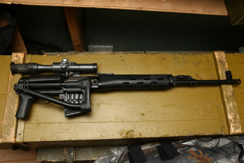 обоя свдс, оружие, снайперская винтовка, cвд, для, воздушно, десантных, войск, складной, приклад, укороченный, но, утолщенный, ствол