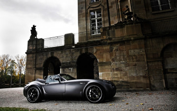 Картинка автомобили wiesmann черный кабриолет особняк