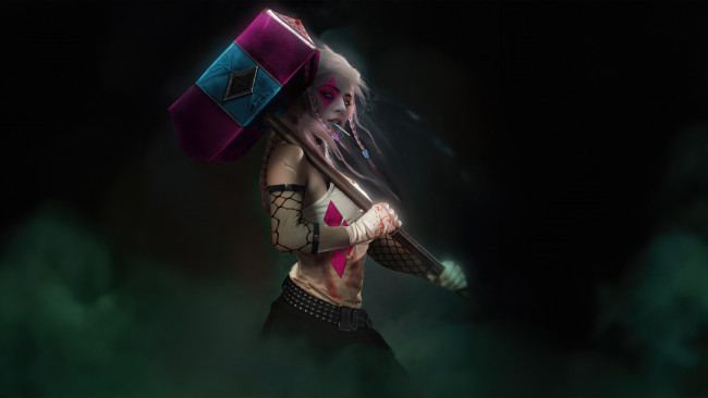 Обои картинки фото рисованное, комиксы, harley, quinns