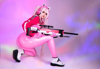 обоя девушки, алиса арефьева, образ, косплей, наряд, костюм, оружие, наушники