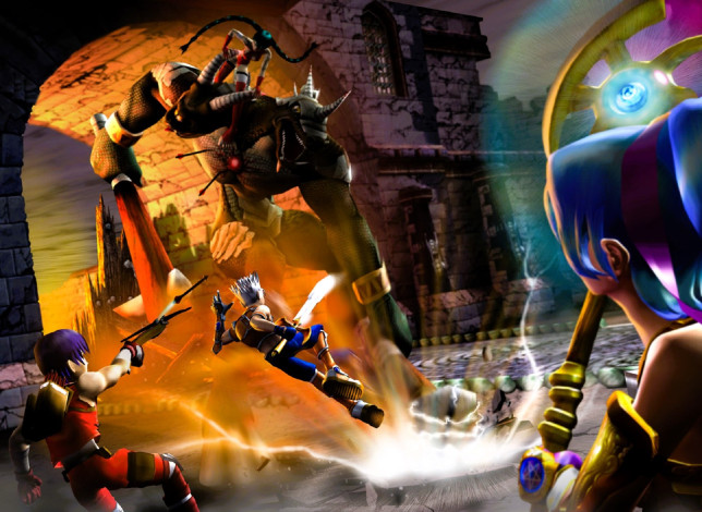 Обои картинки фото видео игры, sudeki, персонажи, бой, замок