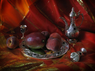 Картинка harumi saito восточный персиками манго еда натюрморт