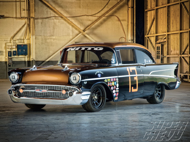 Обои картинки фото 1957, chevy, 210, автомобили, chevrolet