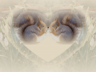 Картинка разное компьютерный дизайн подснежники белочки