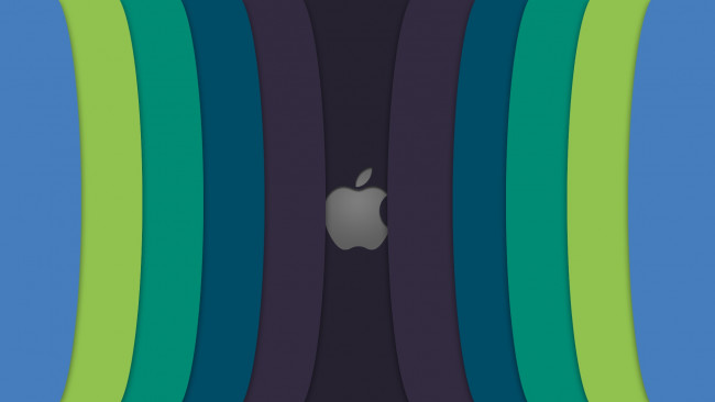 Обои картинки фото компьютеры, apple, линии, цвета, яблоко, фон