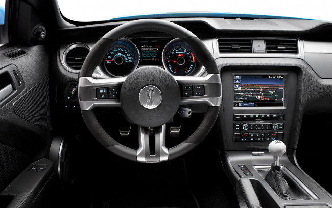 Обои картинки фото ford, shelby, gt500, 2013, автомобили, спидометры, торпедо