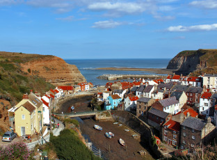 Картинка англия стайтес города панорамы мост море река дома
