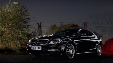 Картинка автомобили mercedes benz c63 amg coupe black