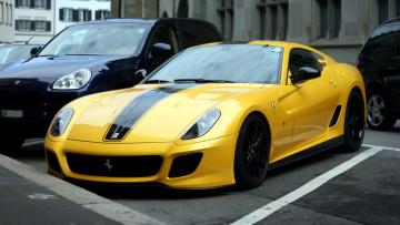 Картинка ferrari 599 gtb fiorano автомобили выставки уличные фото стиль изящество мощь автомобиль скорость