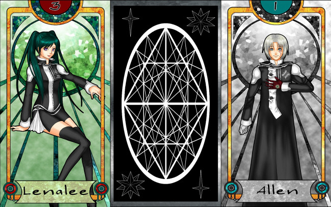 Обои картинки фото аниме, gray, man, экзорцитсы, lenalee, allen