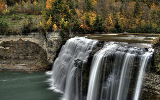 Обои картинки фото природа, водопады, водопад, пейзаж, река