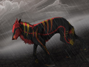 Картинка рисованные животные сказочные мифические волк