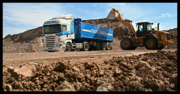 Картинка scania 500 trans ghiaia автомобили ab автобусы швеция дизельные двигатели судовые грузовые