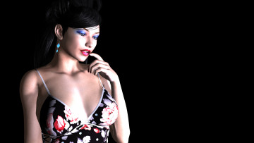 Картинка 3д графика people люди задумчивость девушка