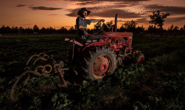 Картинка техника тракторы вспашка поле плуг трактор