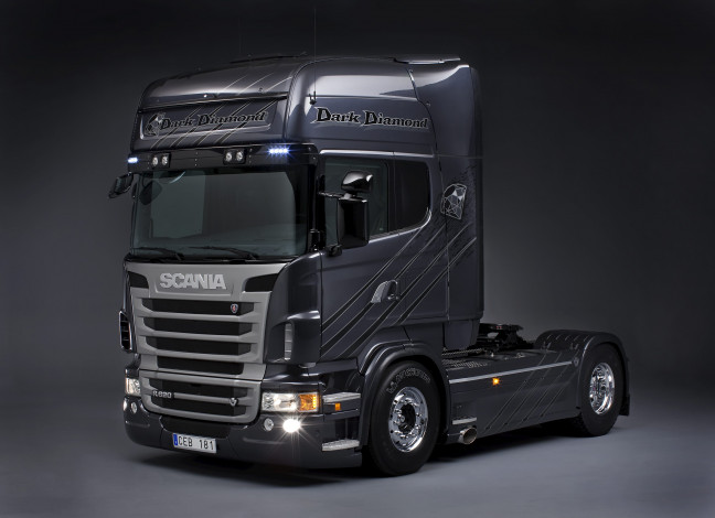 Обои картинки фото scania, dark, diamond, автомобили, грузовые, ab, швеция, дизельные, двигатели, судовые, автобусы