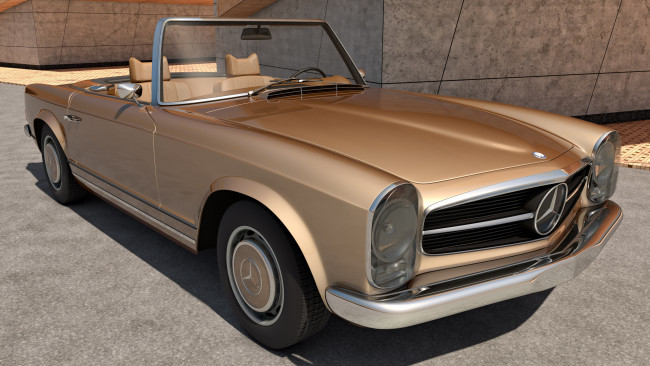 Обои картинки фото автомобили, 3д, w113, 230sl, mercedes, benz