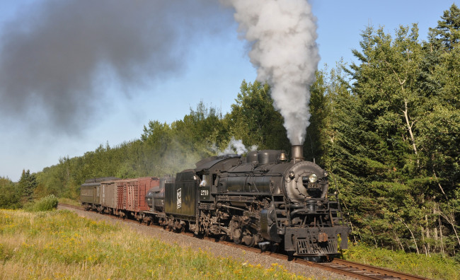 Обои картинки фото техника, паровозы, паровоз, рельсы, дорога, вагоны, железная