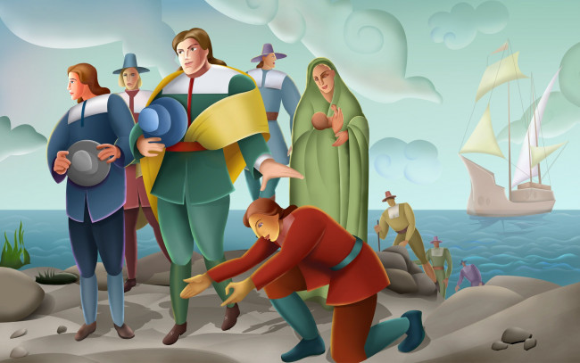 Обои картинки фото рисованные, люди, море, парусник