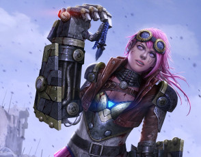 Картинка league+of+legends видео+игры девушка vi league of legends piltover enforcer moba art