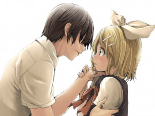 Картинка аниме vocaloid девушка room арт парень kintarous kintarou rin kagamine