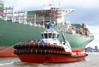 Картинка sd+dolphin корабли разные+вместе контейнеровоз буксир