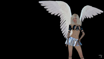 Картинка 3д+графика ангел+ angel ангел крылья фон взгляд девушка