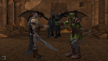 Картинка 3д+графика фантазия+ fantasy воин существо оружие