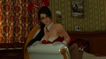 Картинка 3д+графика люди+ people девушка взгляд фон кресло очки