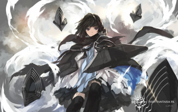 Картинка аниме pixiv+fantasia брюнетка взгляд оружие pixiv fantasia paradise pffk swd3e2 арт девушка