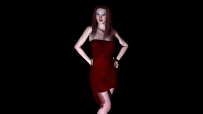 Обои картинки фото 3д графика, люди , people, девушка, взгляд, фон, рыжая
