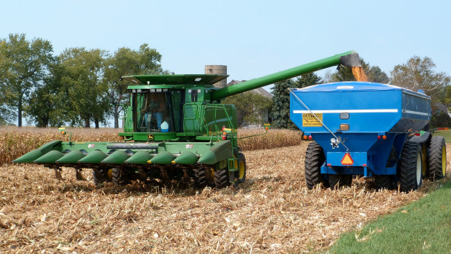 Обои картинки фото техника, комбайны, комбайн, поле