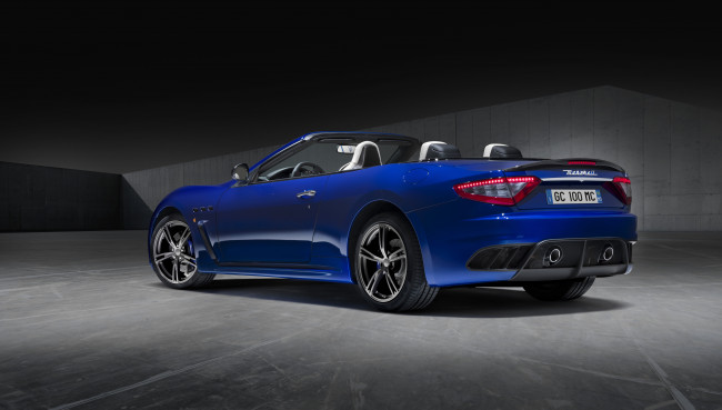 Обои картинки фото автомобили, maserati, синий, 2014г, centennial, edition, mc, grancabrio