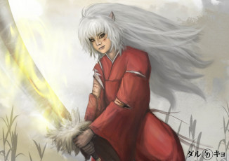 Картинка аниме inuyasha инуяша арт полу-демон парень