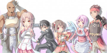 Картинка sword+art+online аниме дракон парни фон взгляд девушки