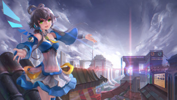 Картинка аниме vocaloid девочка город арт china
