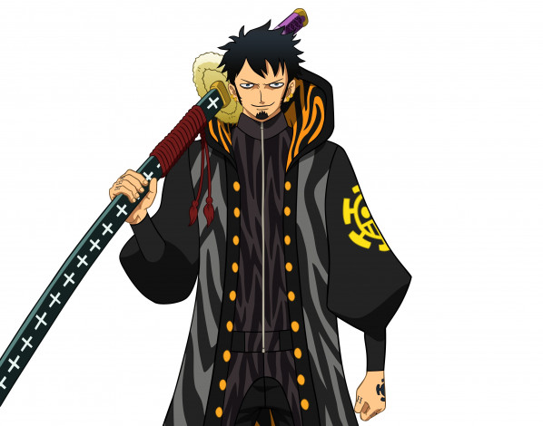 Обои картинки фото аниме, one piece, большой, куш, меч, арт, парень