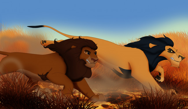 Обои картинки фото векторная графика, мультфильмы , cartoons, фон, львы