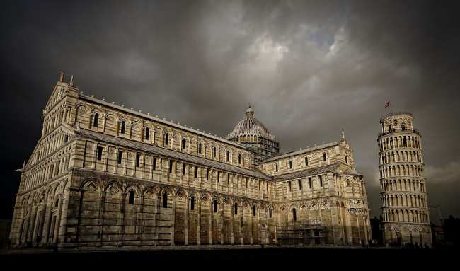 Обои картинки фото города, пиза , италия, башня, дворец, площадь